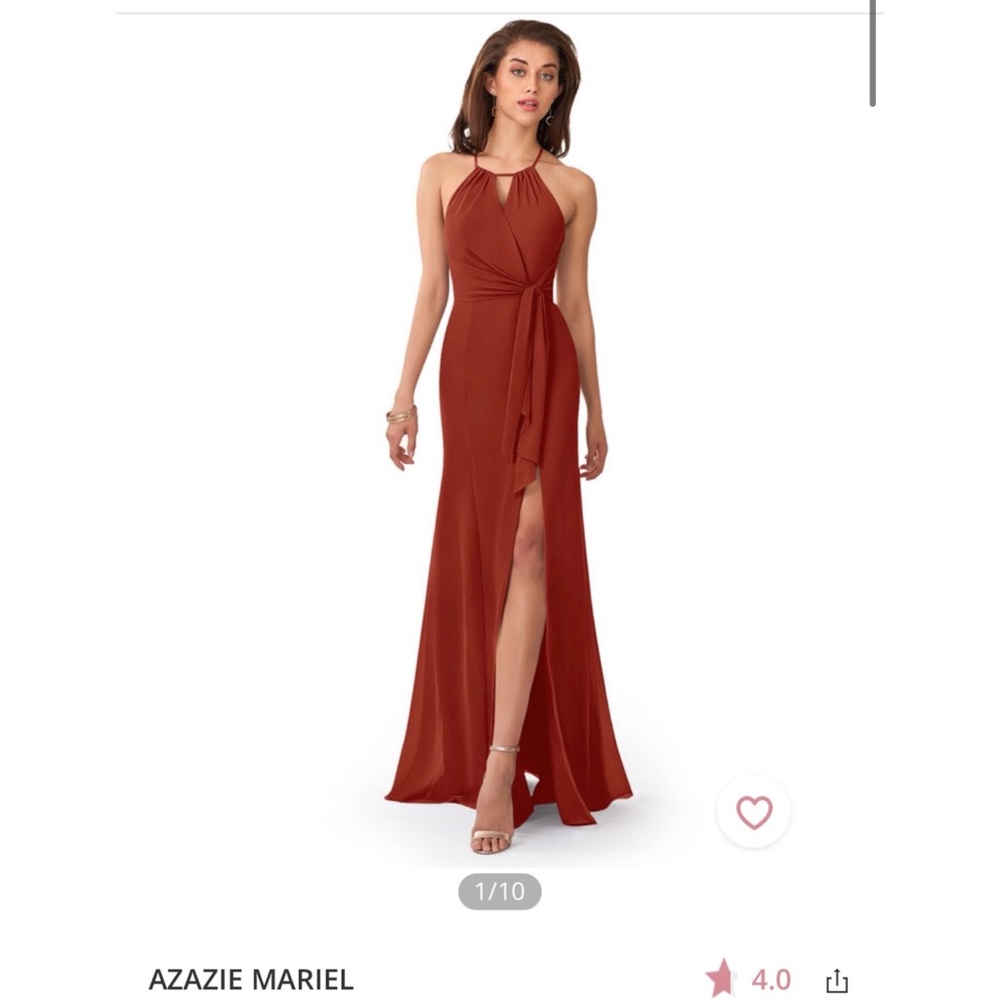Azazie Mariel Rust Colored Long Prom/Wedding Dress